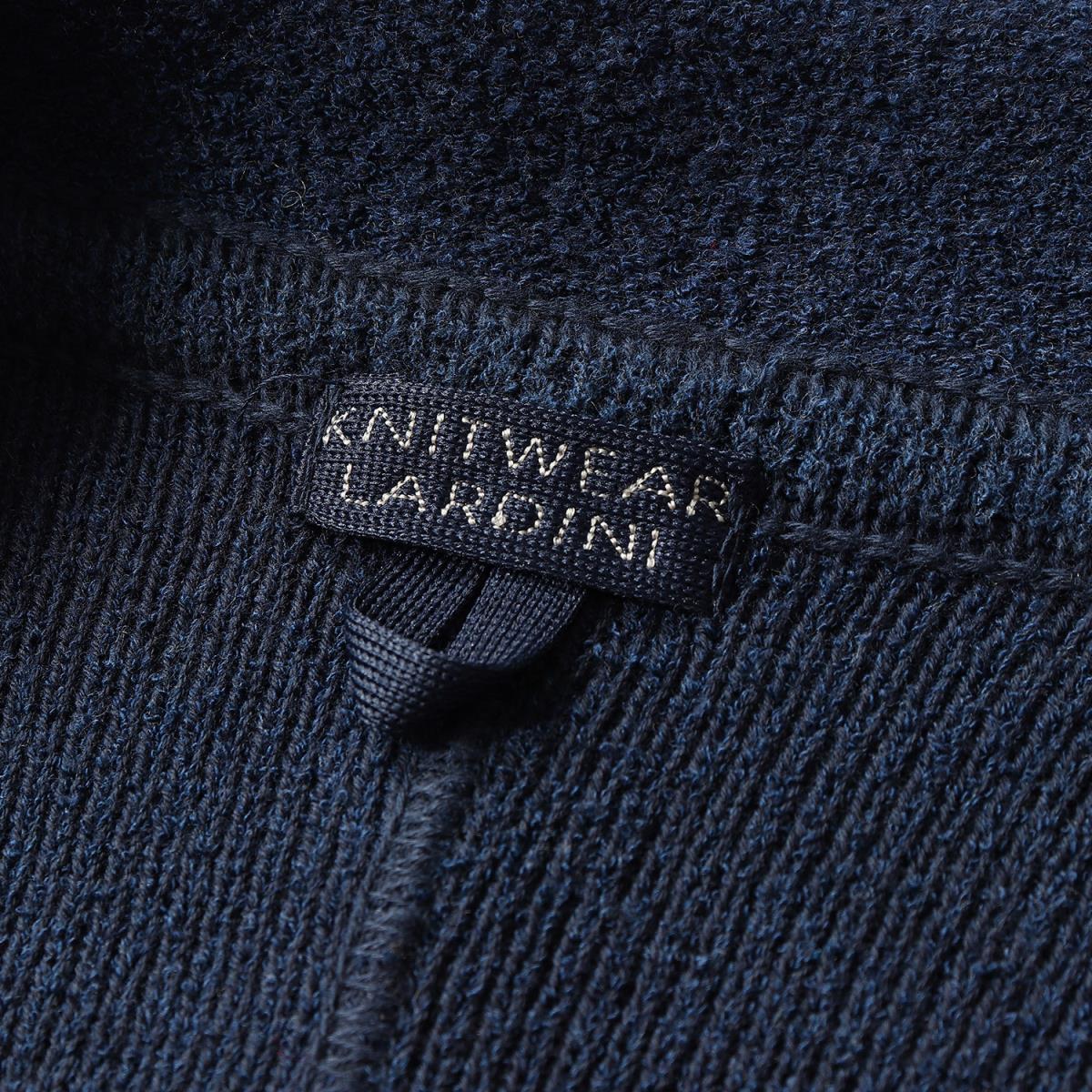 美品 LARDINI ラルディーニ 16SS パイル ニット 2B テーラードジャケット JILJM18 ネイビー XS