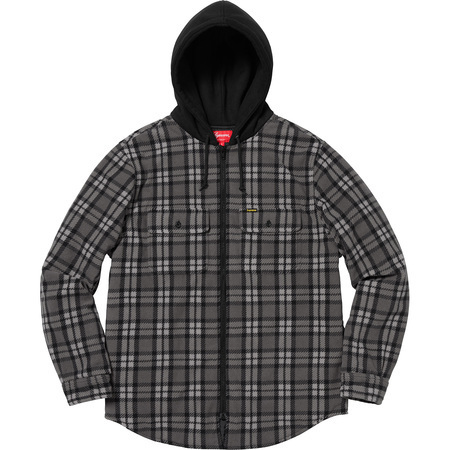 【大得価，人気セール】 正規品 18aw Supreme hooded plaid work shirt Black サイズ XL シュプリーム フリース パーカー チェックシャツ 黒 ブラック(パーカ)｜売買されたオークション情報、yahooの商品情報をアーカイブ公開 - オ 男性用