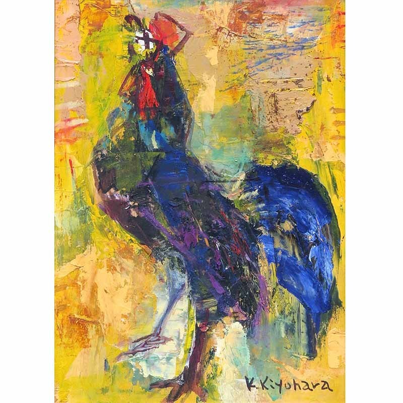 GINZA絵画館】芸術院会員・清原啓一 油絵2号「鶏」とり・人気の