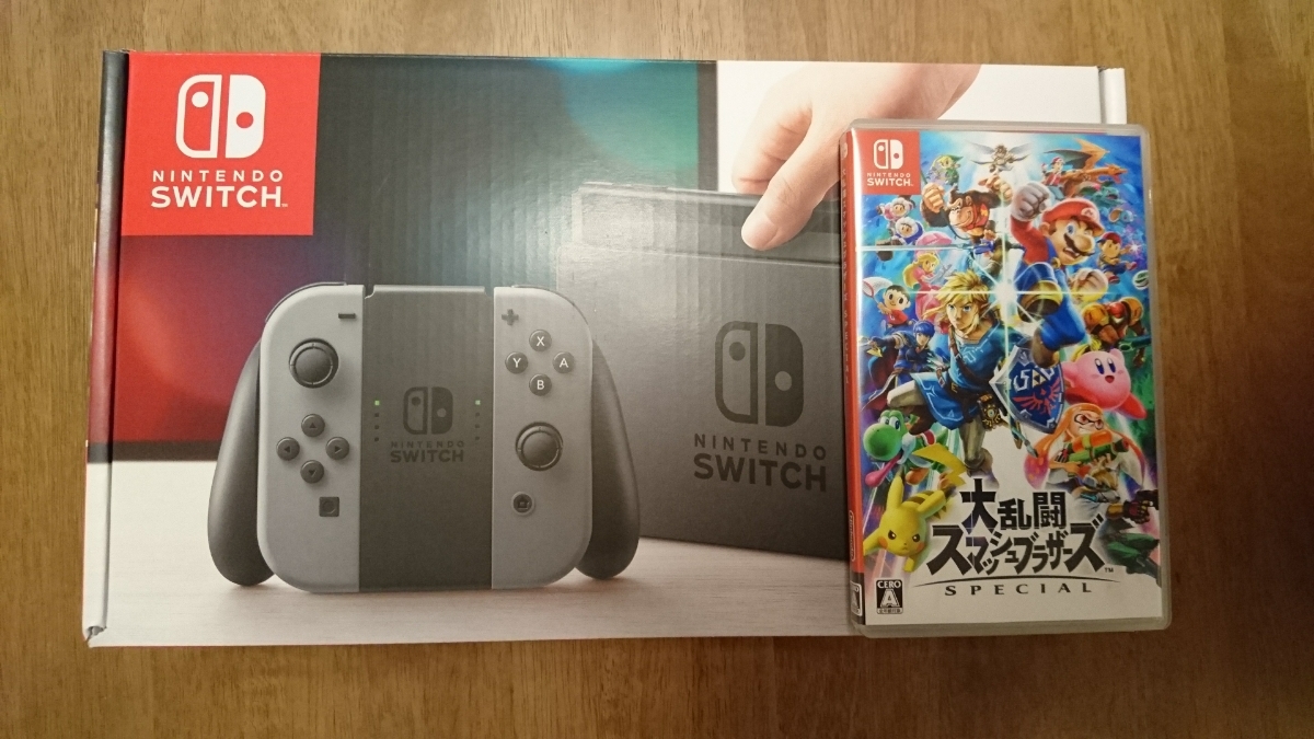 新品同様！ニンテンドースイッチ本体グレー☆大乱闘スマッシュ