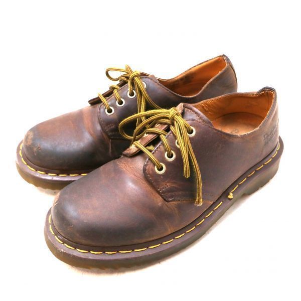 Dr Martens ドクターマーチン 4ホール レザーブーツ 革靴 ブラウン ( UK 8 ) Z3778