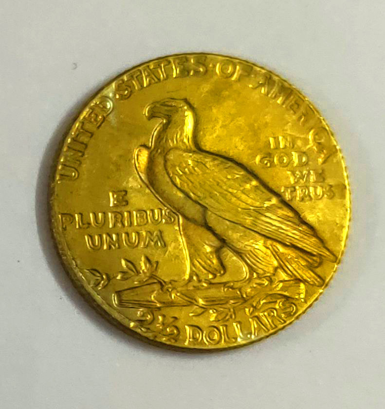 古銭 アメリカ 1913年 2ドル インディアンヘッド 金貨 17.6mm 2.4g