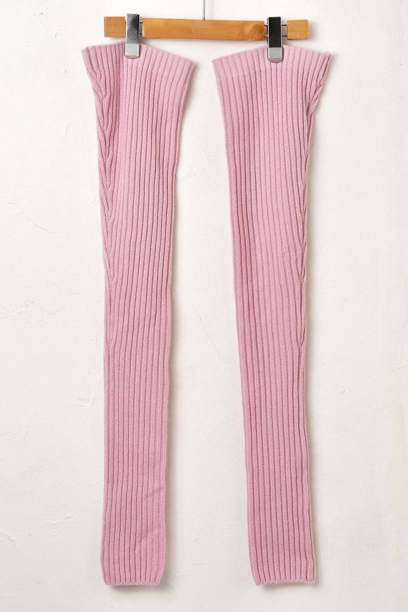 8-1030A◎#EDIT. FOR LULU/ニットレッグウォーマー/カシミヤ/ピンク