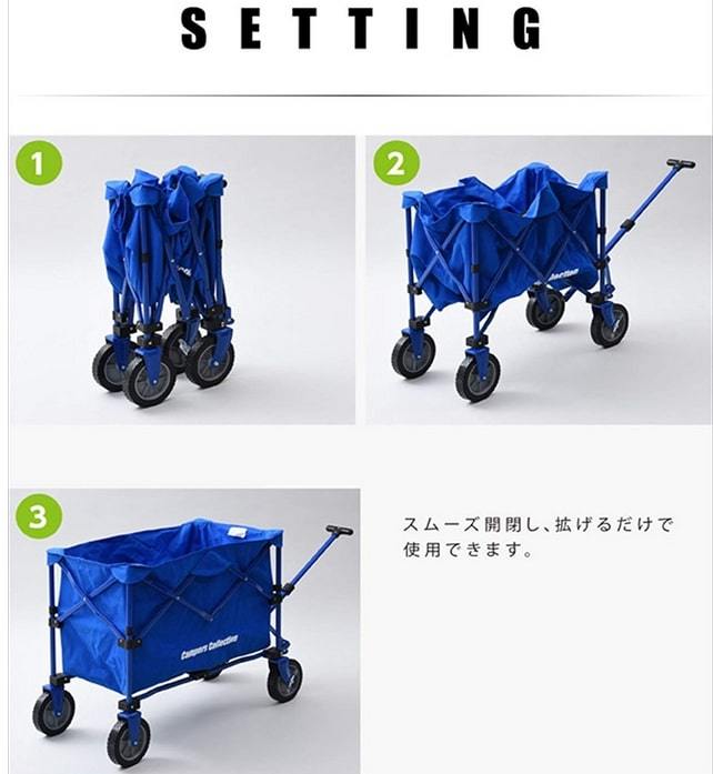 山善(YAMAZEN) キャンパーズコレクション エブリデイキャリー 青 収納部約40×75cm 【ブルー/レッド/ブラック】 EMC-80