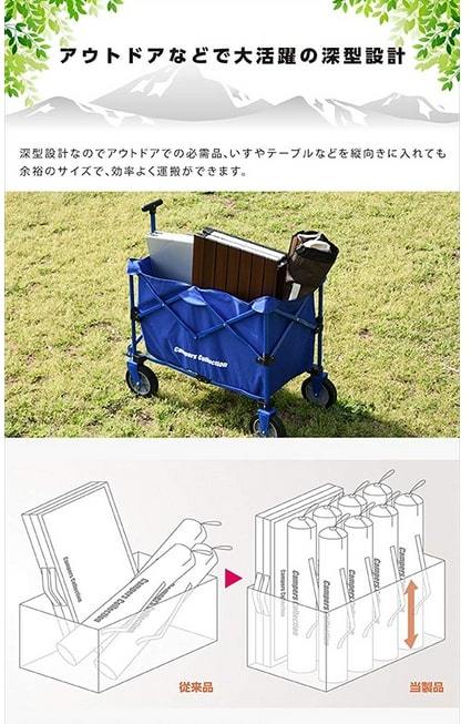 山善(YAMAZEN) キャンパーズコレクション エブリデイキャリー 青 収納部約40×75cm 【ブルー/レッド/ブラック】 EMC-80