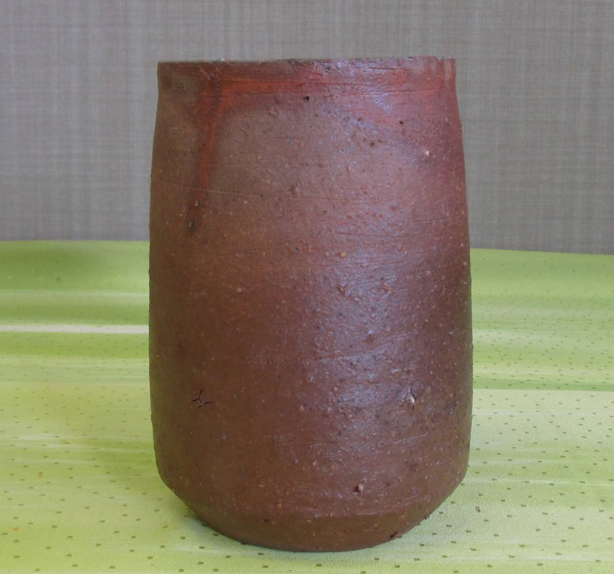 藤原 啓(作) 共箱 備前焼 人間国宝 藤原啓 備前花入 窯変出来