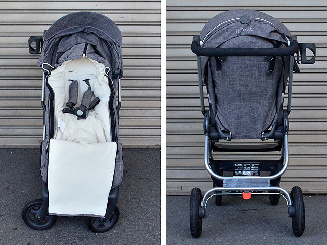 【1円】STOKKE/ストッケ　スクート2 フットマフ/レインカバー付 ベビーカー ブラックメラーンジ