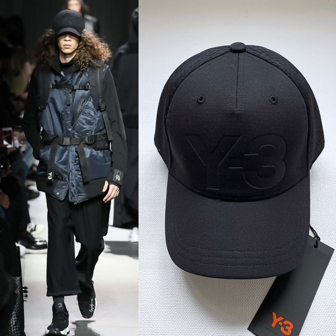 新品 2018AW Y-3 ワイスリー TRUCKER CAP ロゴ キャップ 黒ブラック 帽子 ユニセックス ヨウジヤマモト Y's ワイズ Yohji Yamamoto DT0884