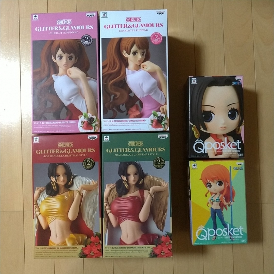 【新品未開封】 ワンピース★プリン＆クリスマスハンコック　＆ Qposketナミ＆ハンコック★フィギュア6点セット
