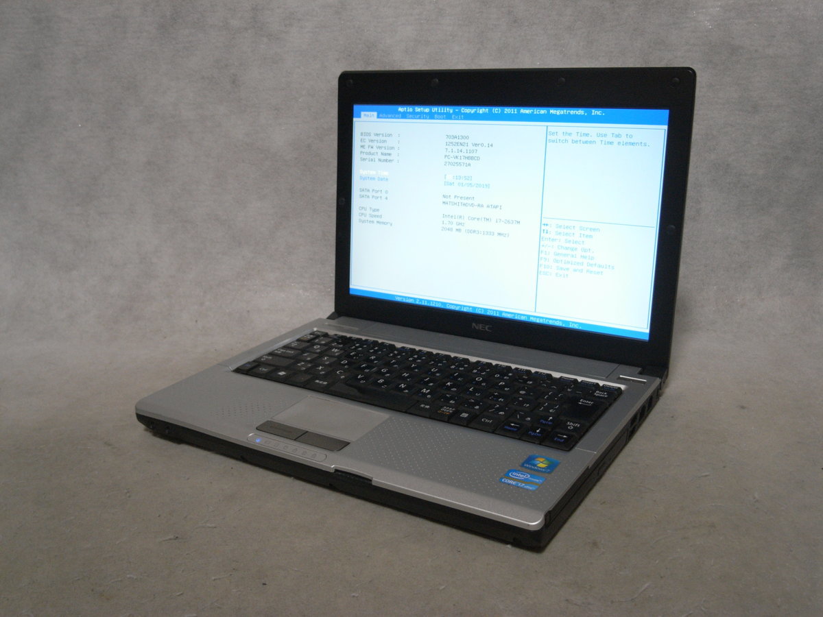 B8550 NEC VersaPro PC-VK17HBBCD Core i7 2637M 2GB ジャンク