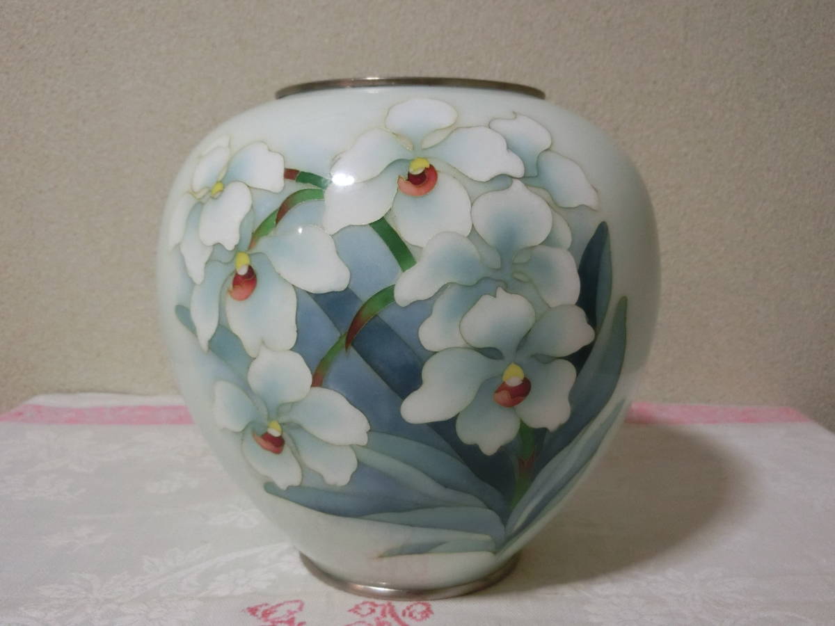 京都平安 稲葉七宝壺 花瓶 共箱 茶道具 華道具 花入 陶磁器 【公式