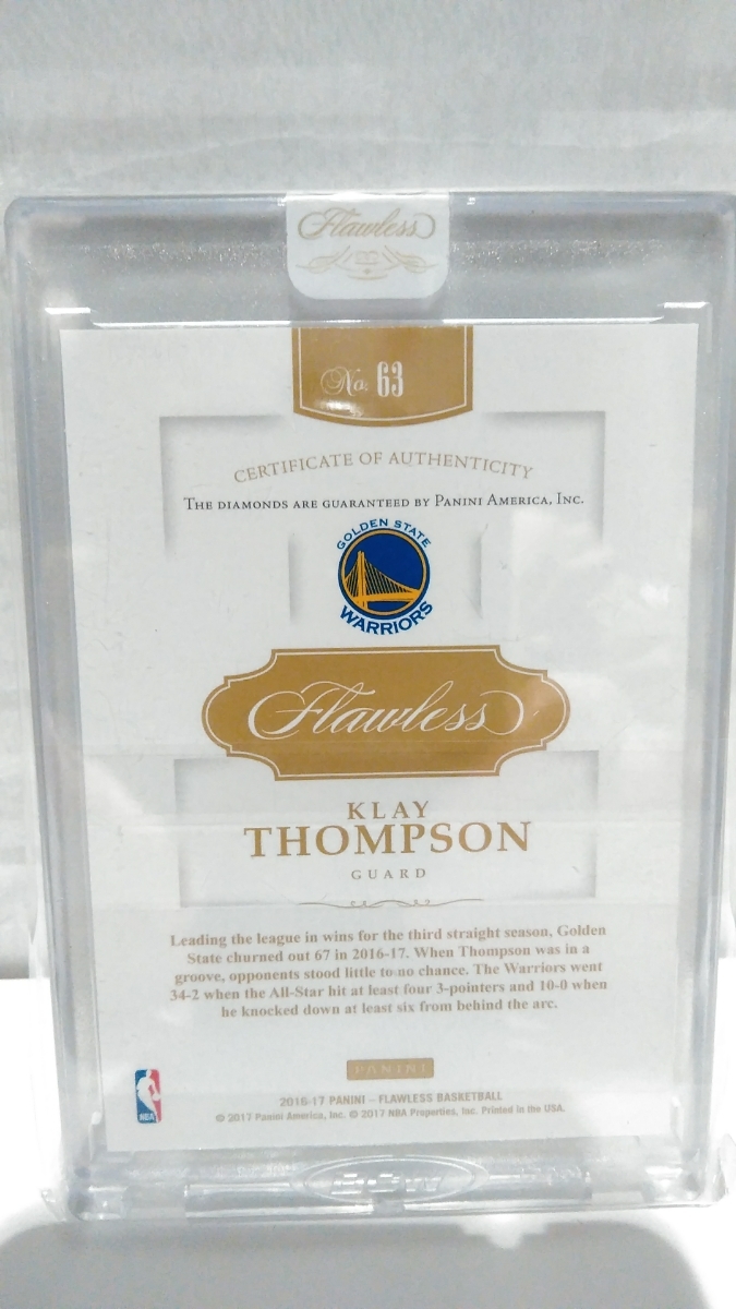 panini flawless Base Double Diamonds Klay Thompson Warriors Gold /10
