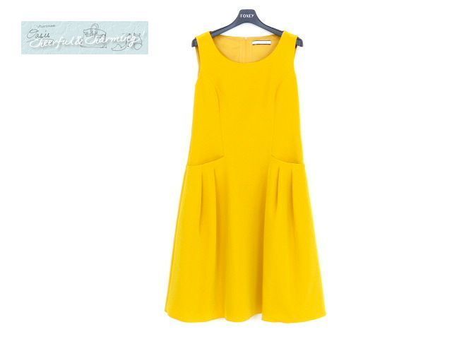 FOXEY NEWYORKワンピース ドレス 40 アンティークイエロー マット