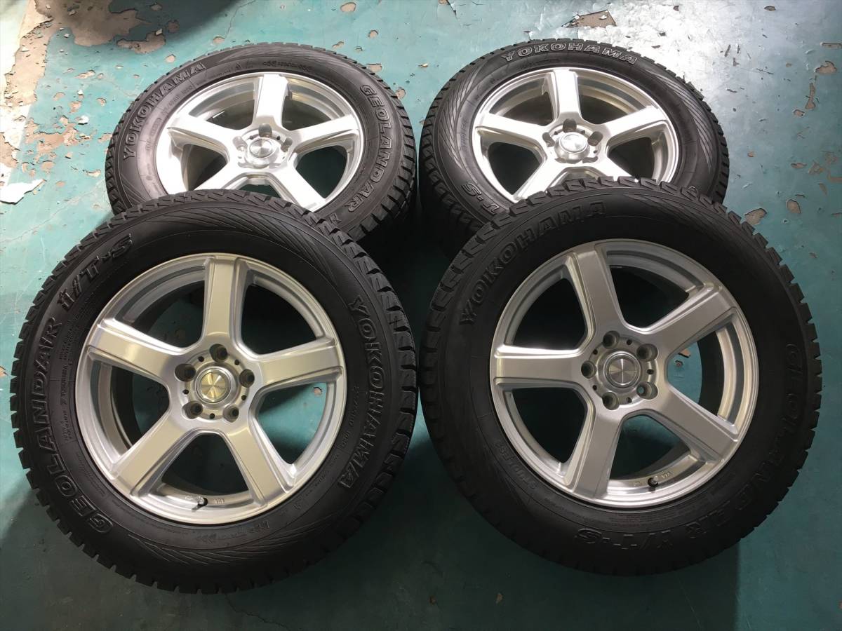 ★【残量約9mm】2013年タイヤ 17インチ スタッドレス アルミホイール付 225/65R17 7J PCD114.3 5H ハブ径約73mm 4本セット★006716134