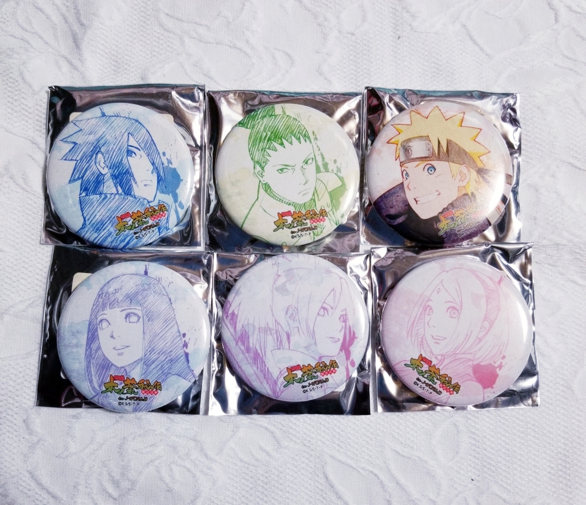 NARUTO 木ノ葉秘伝 祝言日和 J-WORLD 限定 缶バッジ6種類セット 