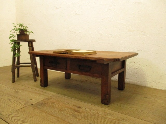 Y479◇即決◇アンティーク◇総欅のレトロな古い木製文机◇