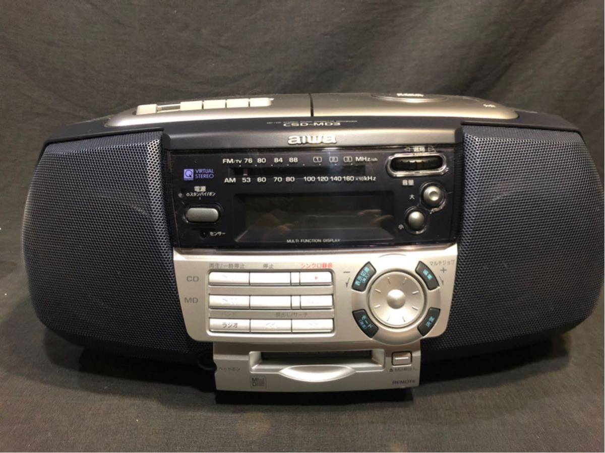 aiwa/アイワ CD/MD ラジカセ CSD-MD3 521未使用 aiwa MD⁄CD ステレオ