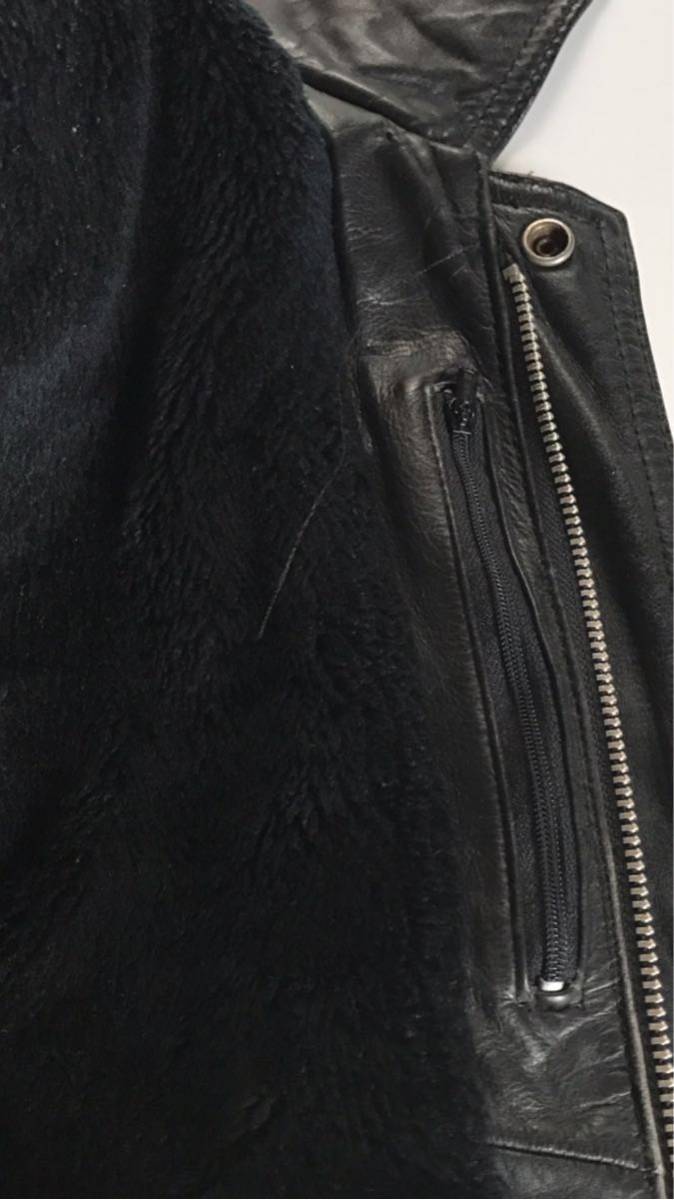 ★ 送料無料 ★ 激安価格 ★ G-1タイプ フライトleatherジャケット 裏ボア袖総キルティング M BLACK ★ ミントCONDITION ★ 今旬買時 ★