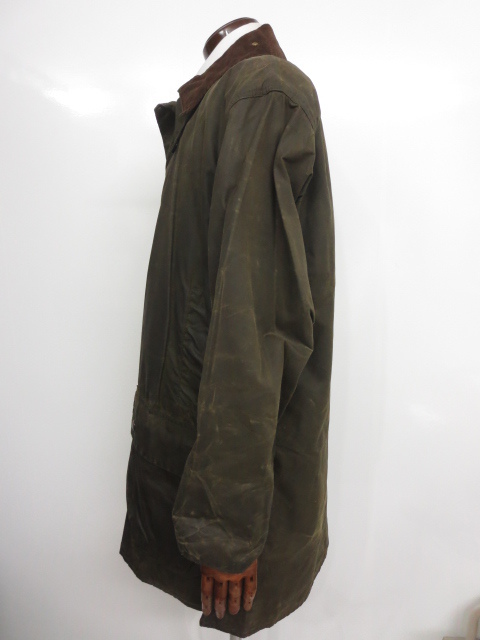 【バブアー Barbour】 定番のオイルド♪ BORDER ボーダー オイルド ジャケット コート (メンズ) カーキ系 size107cm-42in ★MW0895★