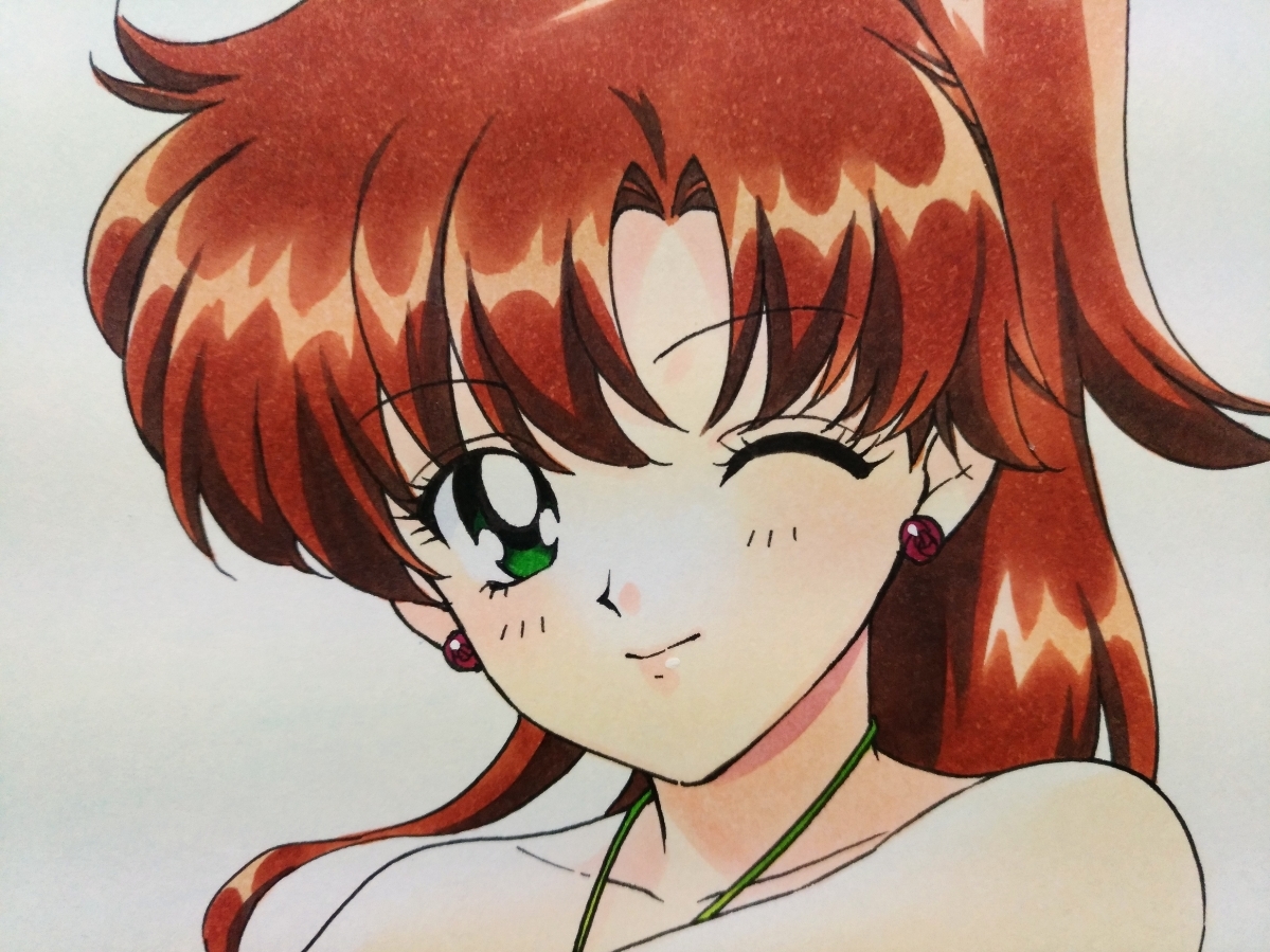 手描きイラスト 木野まこと セーラージュピター セーラームーン 水着