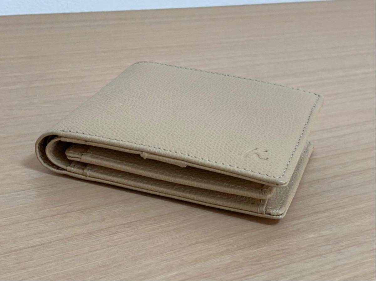 X62☆未使用♪Kitamura/キタムラ 二つ折り財布☆ベージュ色☆ウォレット☆