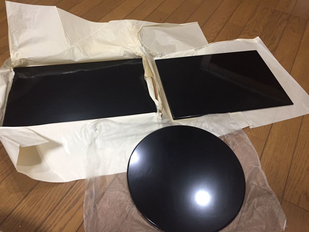 茶道具】真塗敷板 三種セット(丸板、蛤端、矢筈) 敷板139 茶道 花入