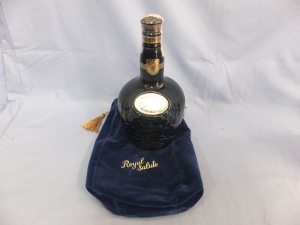 【YP80/M】★未開栓 古酒 ロイヤルサルート 21年 1L 1000ml 40° 陶器ボトル 青 シーバスブラザーズ