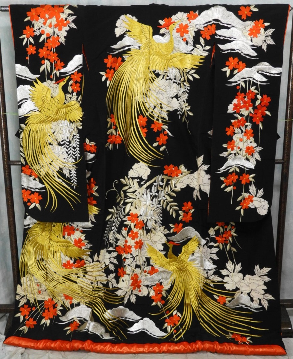 黒留袖 鳳凰 作家物 金駒刺繍 七宝 小槌 梅 桜 華やかNK-1000 【公式通販】