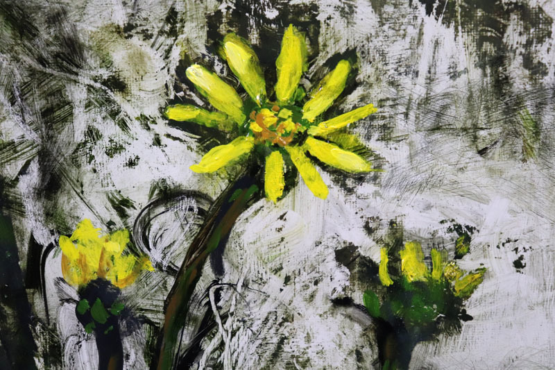 ◇栗原一郎◇石蕗の花◇8号◇油彩◇師：小貫政之助◇ 福生市の収蔵