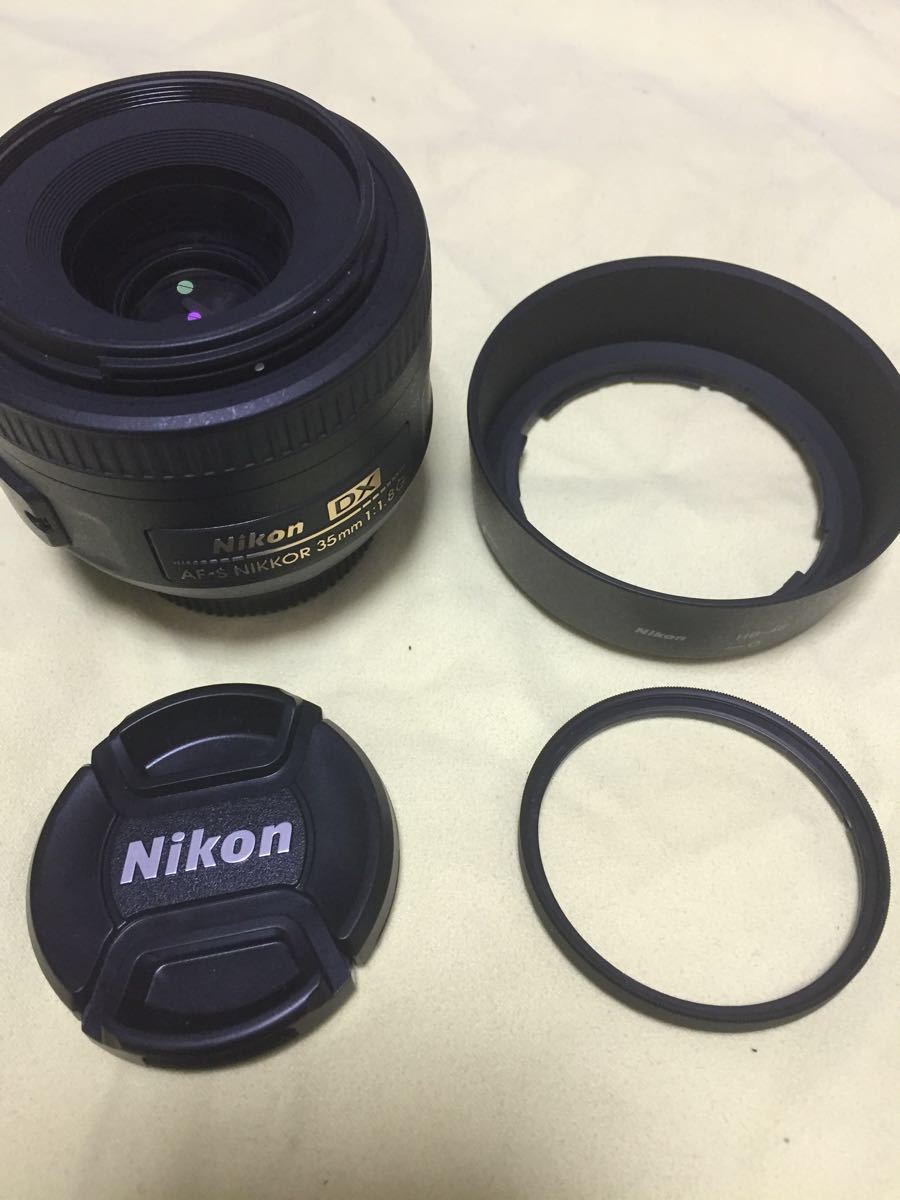 ニコン NIKON AF-S DX NIKKOR 35mm f/1.8G 単焦点レンズ 箱なし 美品 保護フィルター付き