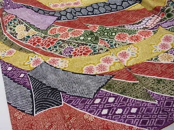平和屋-こころ店□豪華振袖 駒刺繍 正絹 逸品 絞り 総絞り 花陶器