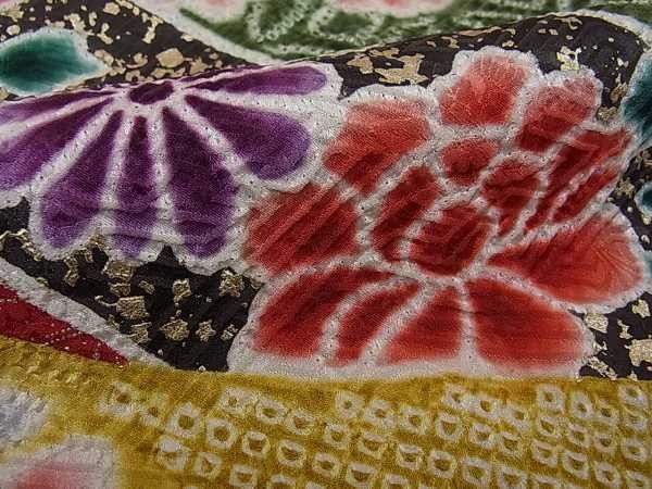 平和屋-こころ店□豪華振袖 駒刺繍 正絹 逸品 絞り 総絞り 花陶器