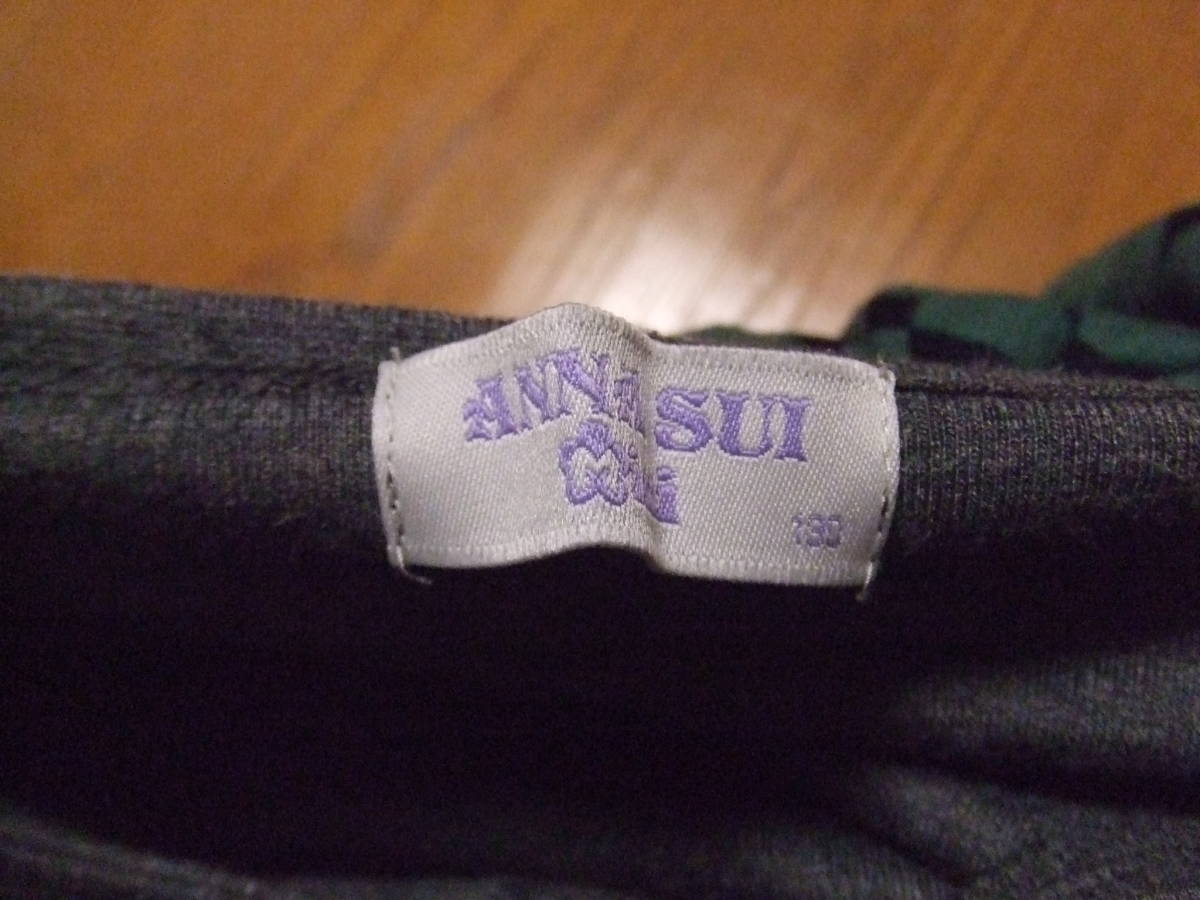 ANNA SUI mini アナスイミニ　黒猫とロゴプリント　ワンピース　１３０ｃｍ　子供ワンピース☆☆♪