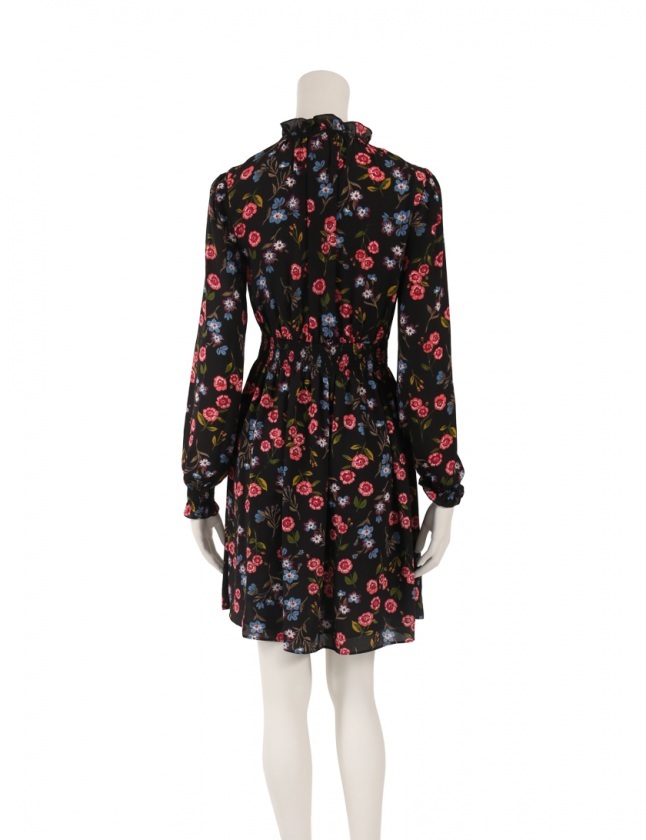 ケイトスペード KATE SPADE ワンピース 黒 マルチカラー XS 長袖 ひざ