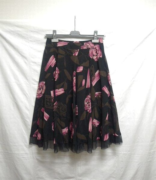 M'S GRACY エムズグレイシー ローズ 花柄 裾チュール スカート