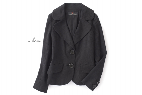 美品☆レキップヨシエイナバ5万☆38size/9号ジャケット黒P726 今回は 