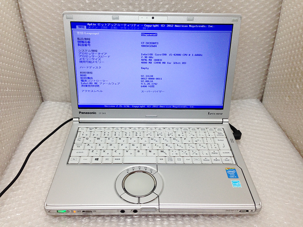 ジャンク☆ パナソニック Let's note SX3 Core i5 4200U 1.6GHz 2台