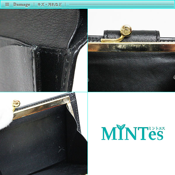 CELINE ブラック 二つ折り財布 CELINE ブラック レザー 二つ折り財布