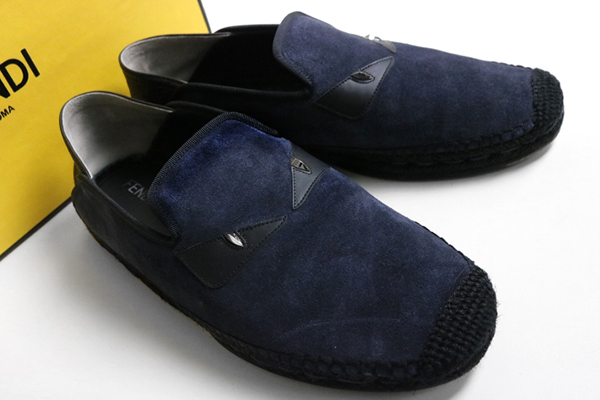 ☆美品☆FENDI フェンディ◇モンスター エスパドリーユ ネイビー 6 (箱 