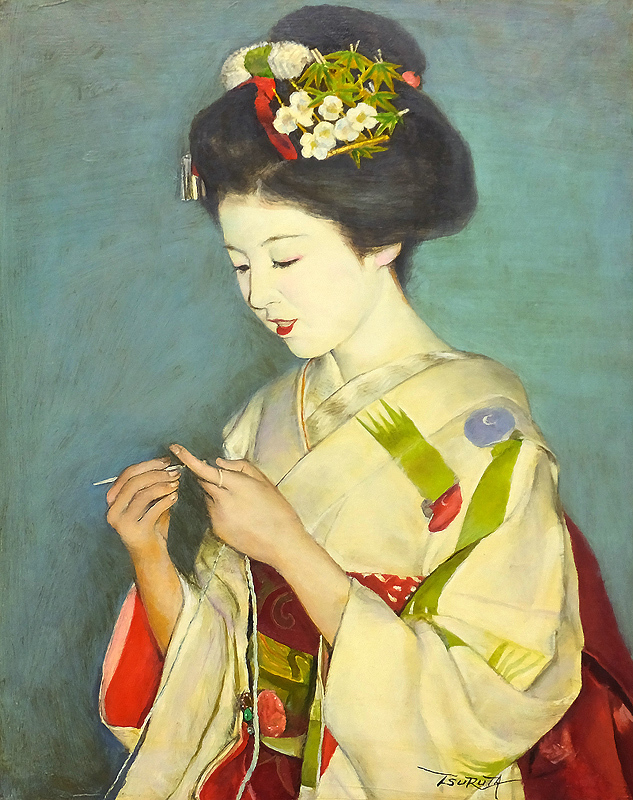 弦田英太郎　絵画　あみもの　原作　油絵 弦田英太郎 絵画 あみもの 原作 油絵 Yahoo!オークション - 「弦