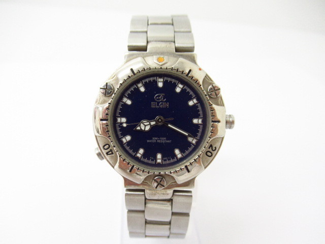 ☆ELGIN ELGIN エルジン アナログ リバーシブル クォーツ腕時計 ▼AC14300 エルジン 腕時計 FK-582-TN 入文字盤 999.9