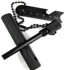 送料 無料 ファイアー スターター 着火 器 アルミ 棒 火打 石 アウトドア_1