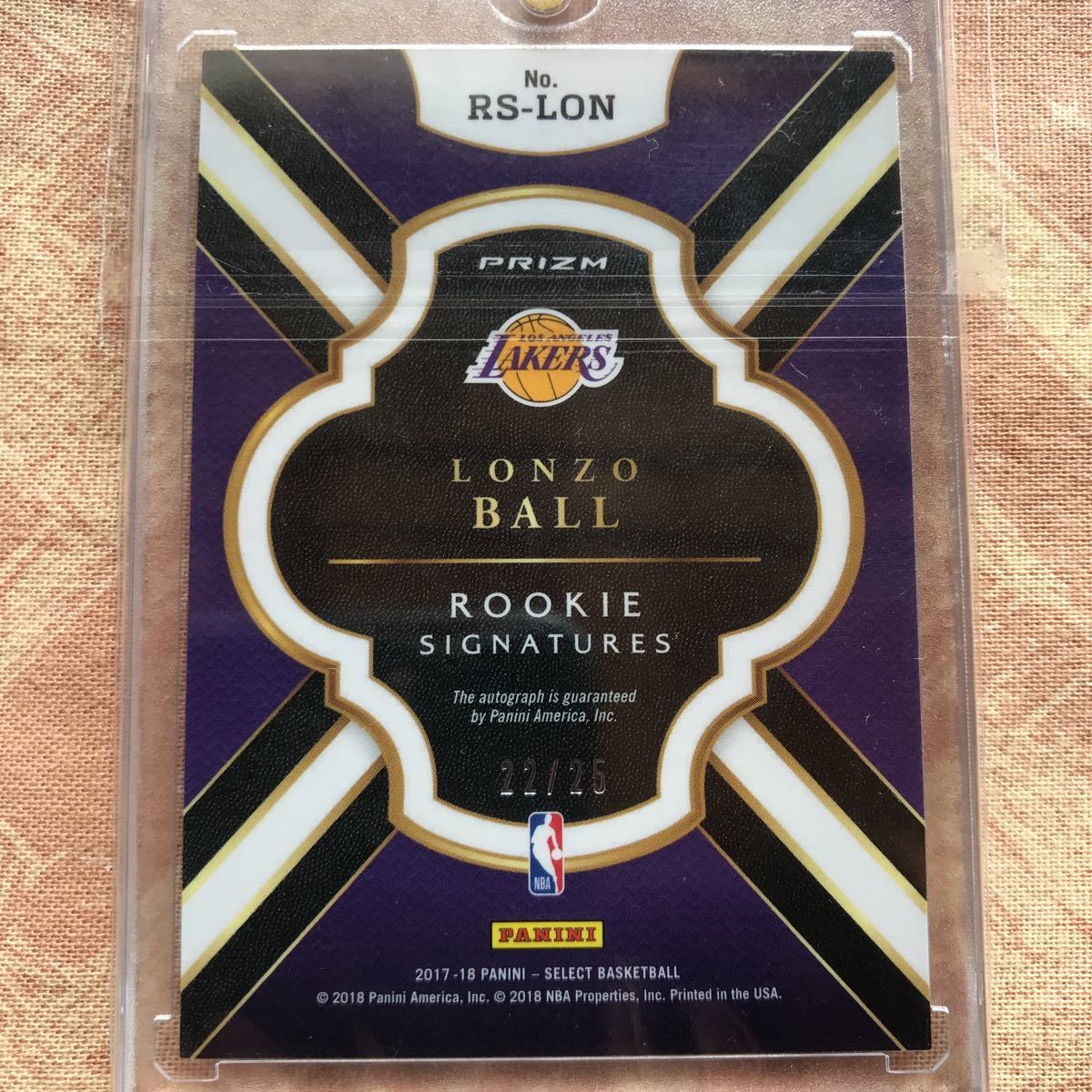 LONZO BALL 2017-18 PANINI SELECT TIE-DYE ROOKIE SIGNATURES /25