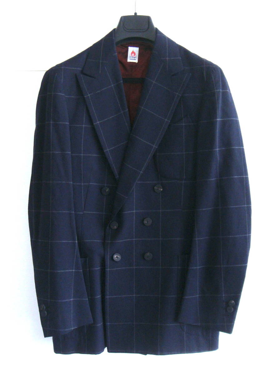 m's braque サマースーツ ウインドーペイン ダブル ネイビー×グレー 美品 サイズ38
