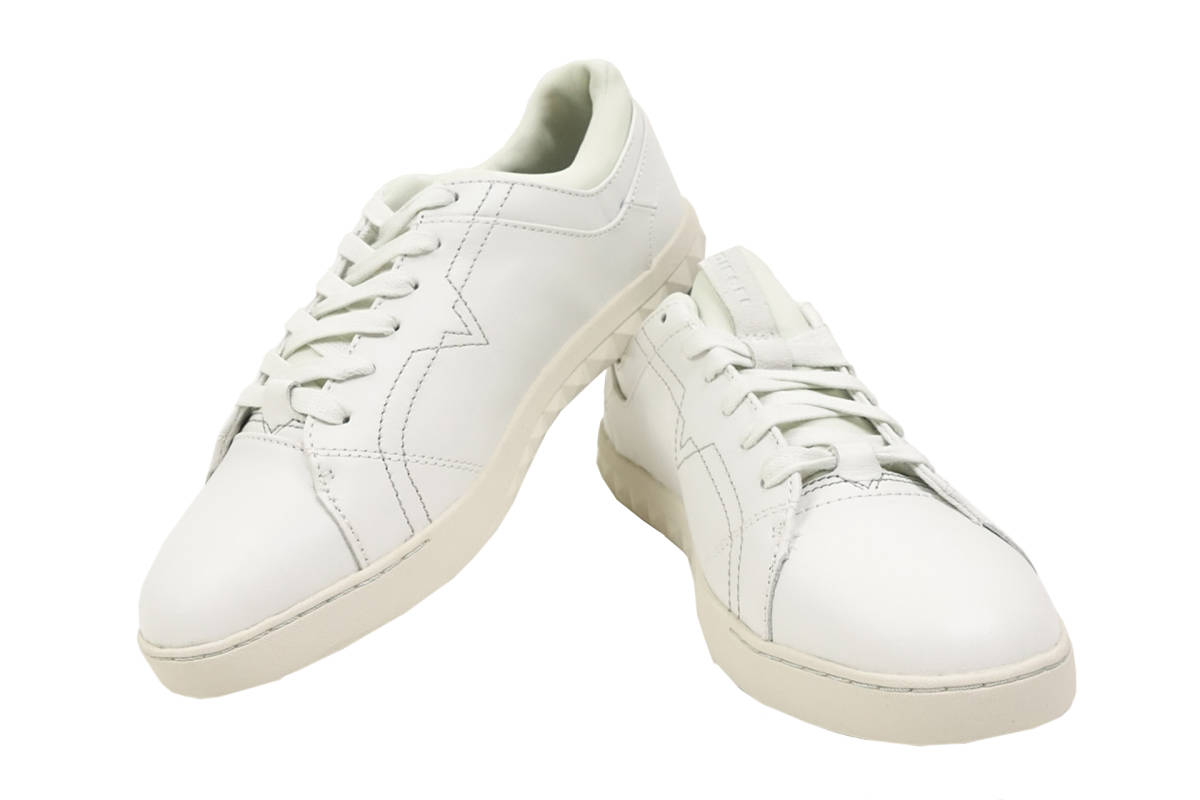 【新品2.4万】DIESEL ディーゼル ホワイト×ホワイトで仕上げた 軽快なレザー スニーカー 41（日本サイズ26.0～26.5cm程度）