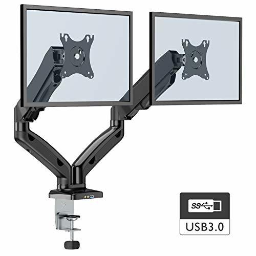 【新春セール！】1homefurnit ガス圧式モニターアーム 液晶ディスプレイアーム 3.0USBポート 13-27インチ対応