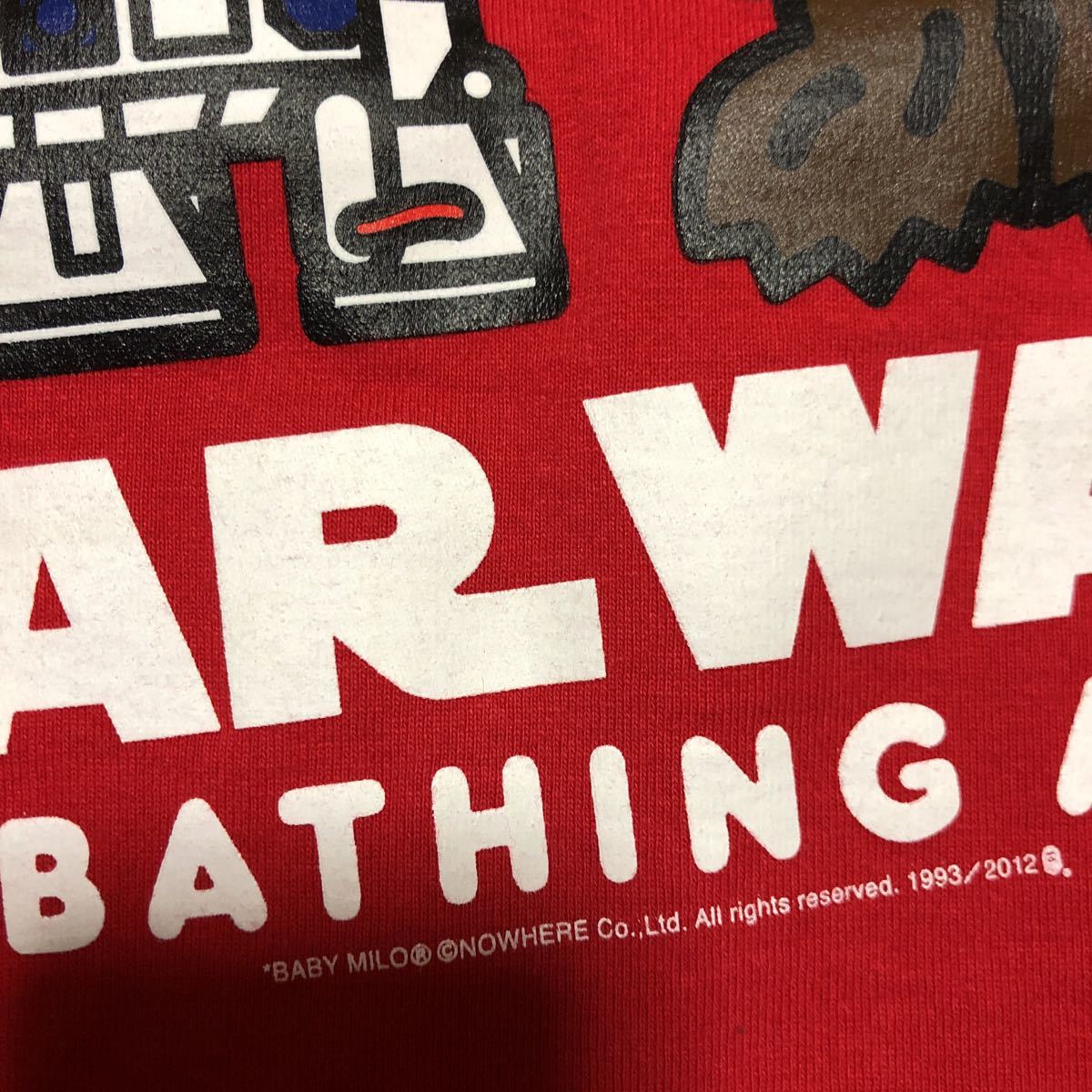 adidas A × BAPE®〈帝国の逆襲〉公開40周年を記念したコラボ WARS™ V』が国内4月5日より発売［JR2701 a bating ape bape コラボ STAR WARS tシャツ tee スターウォーズ 限定 baby milo ベビーマイロ tシャツ tee movie 映画 チューバッカ m 赤