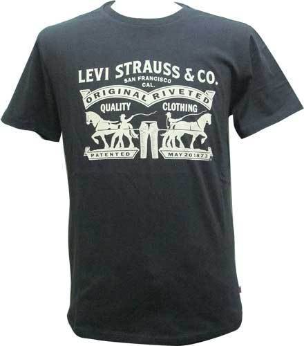 ○新品 即決 Levi's リーバイス Tシャツ 半袖 プリント 2ホース 17783-0103 黒 XL寸(Levi'sサイズL寸)