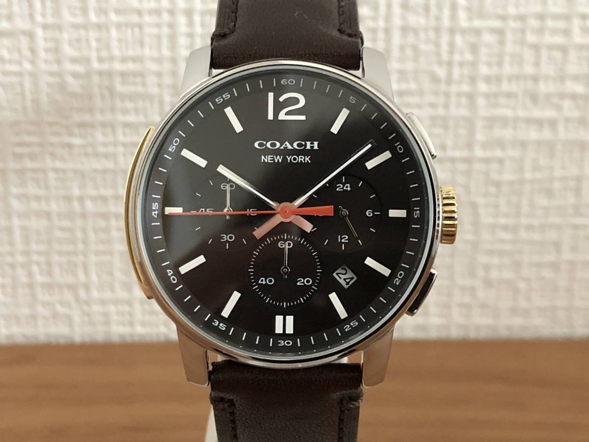 美品 COACH コーチ メンズ 腕時計 CA.74.1.20.0761 ブリーカー 