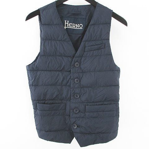 Herno ネイビー ダウンベスト 44 ヘルノ HERNO ダウンベスト ALTERNATIVE DOWN 44 ネイビー 紺系 V